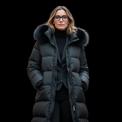 Casual styling with long puffer coat