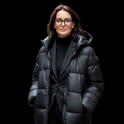 Office-appropriate long puffer styling