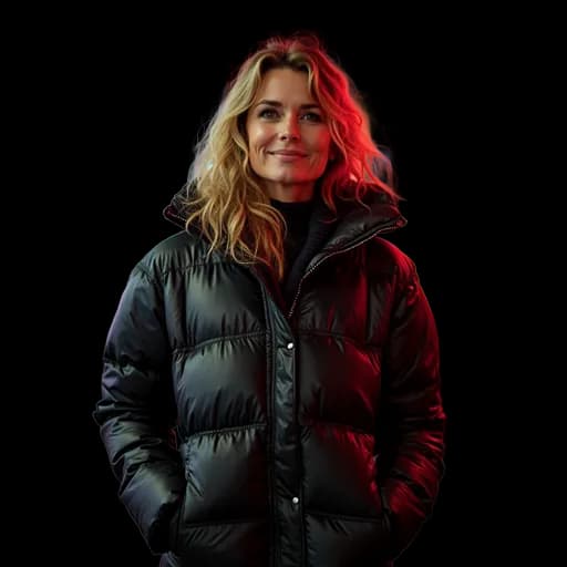 Down jacket travel outfit