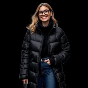Premium black down jacket