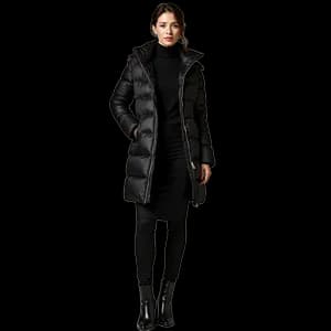 Womens black puffer jacket fit guide