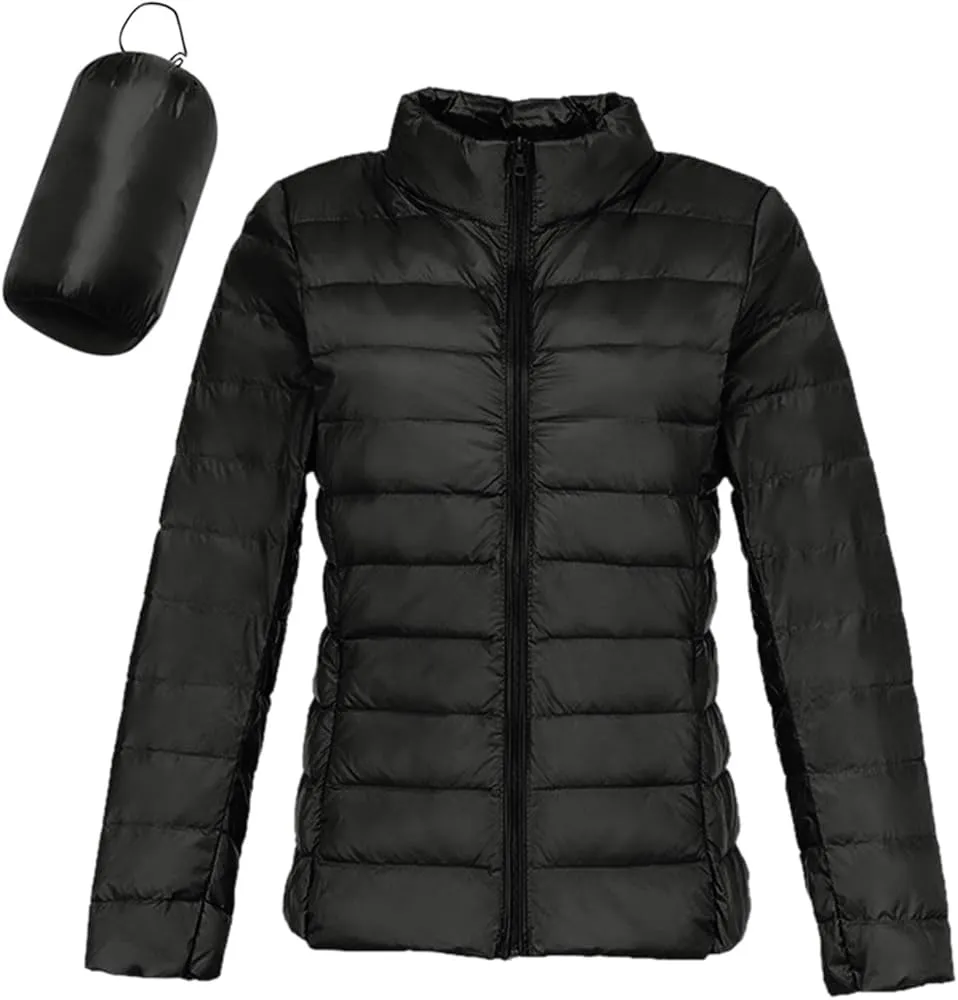 Packable hooded puffer
