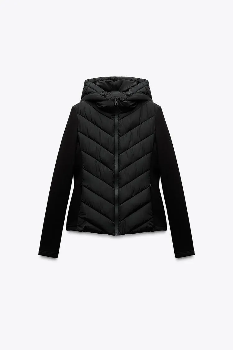 Zara Contrast Puffer Jacket