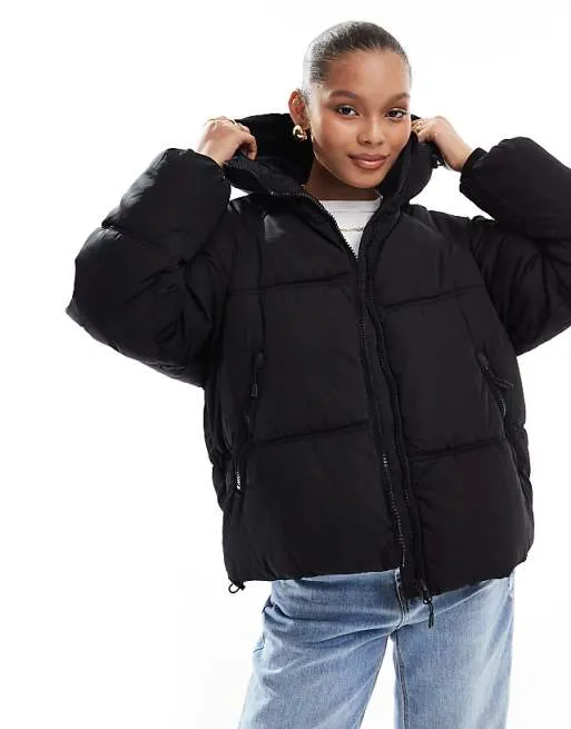 Pull&Bear Padded Puffer Jacket with Hood