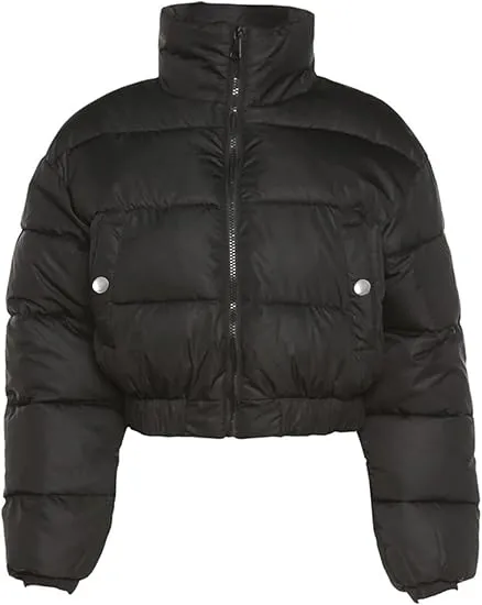 Amazon Essentials Womens Cropped Puffer Jacket