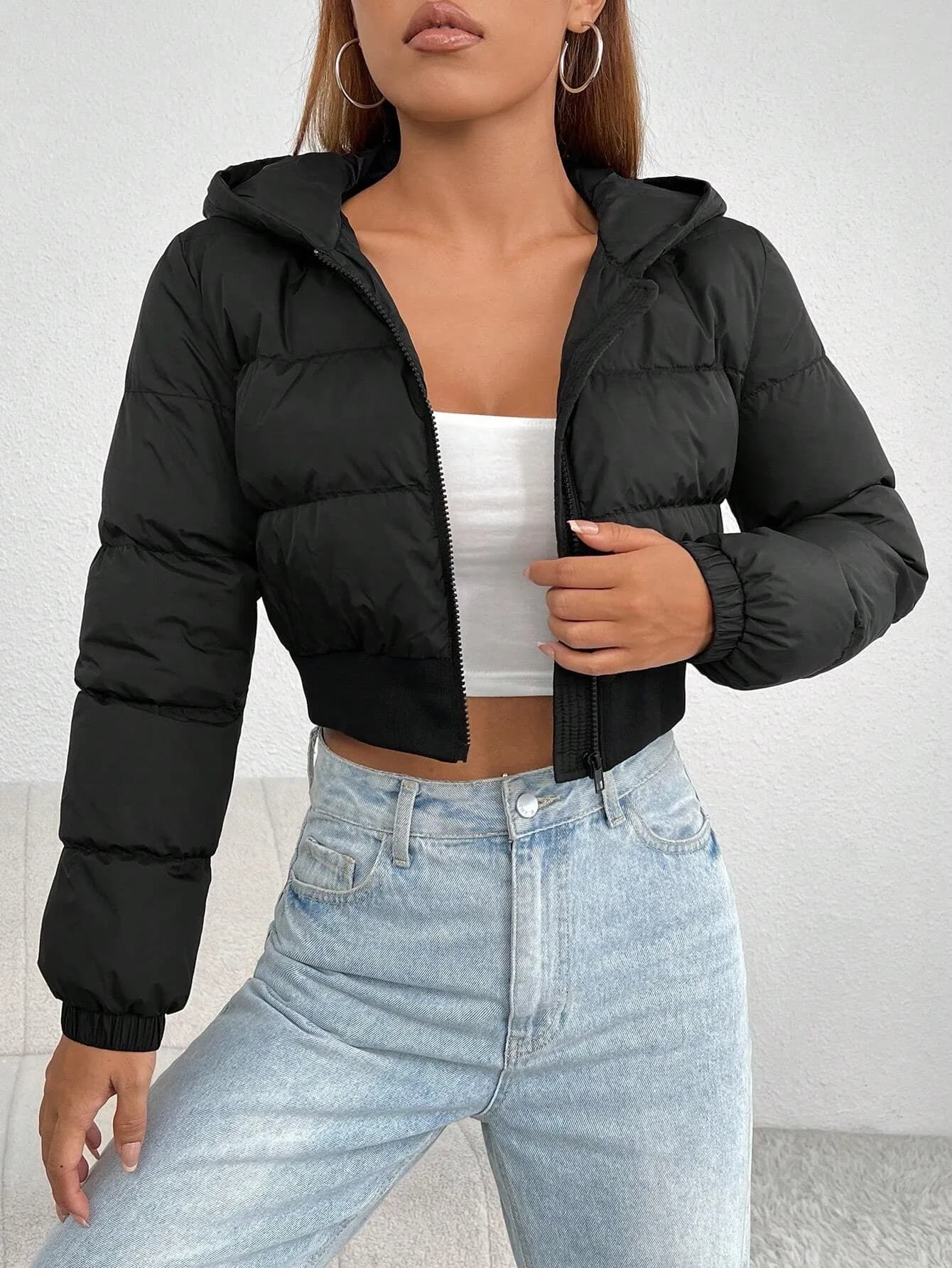 Shein Cropped Puffer Jacket