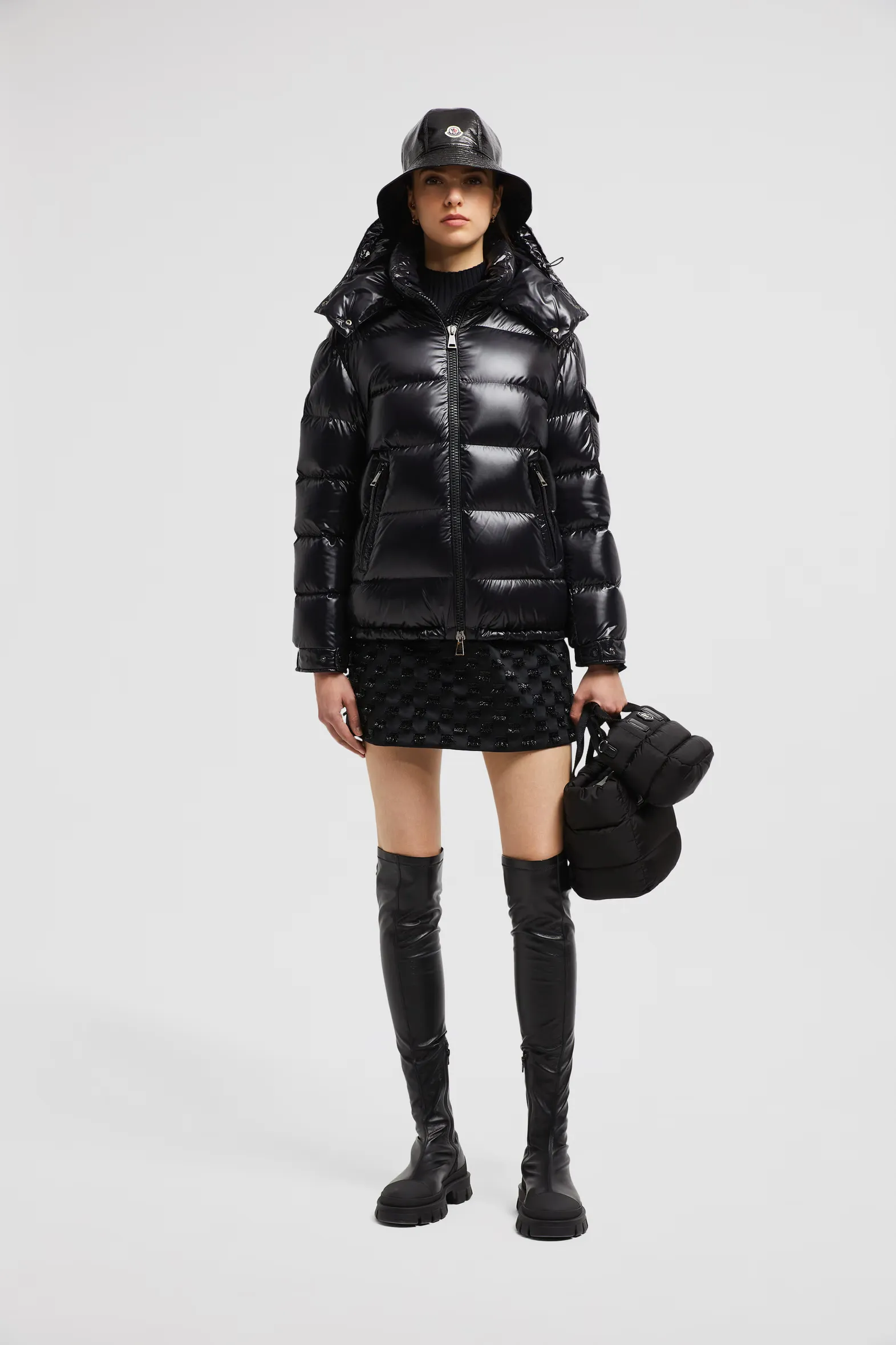 Moncler Maire Hooded Short Down Jacket