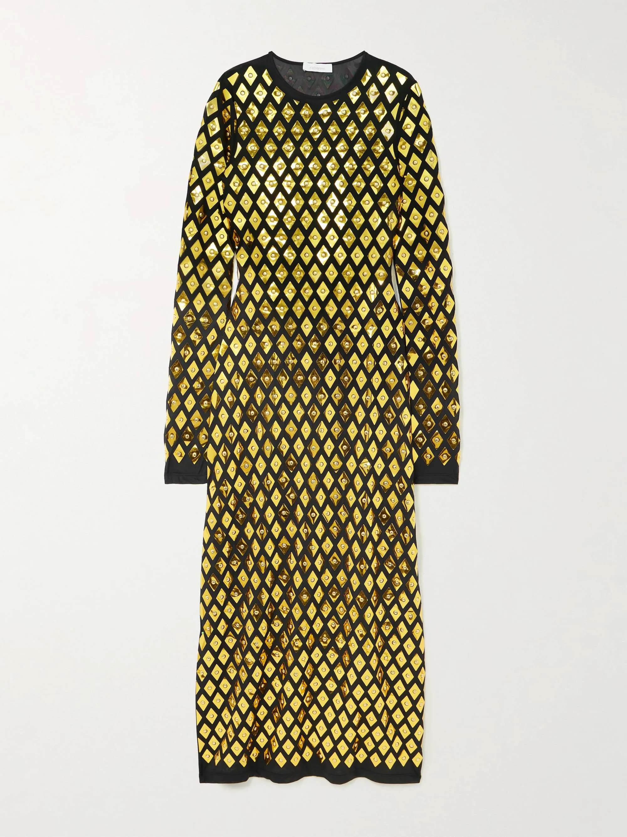 Rabanne Embellished Stretch-Jersey Midi Dress