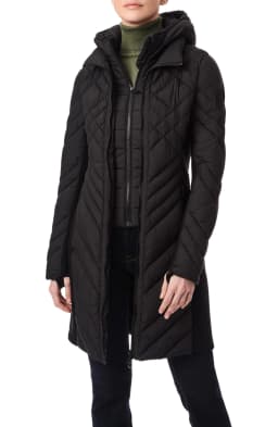 Bernardo Hooded Puffer Jacket With Bib