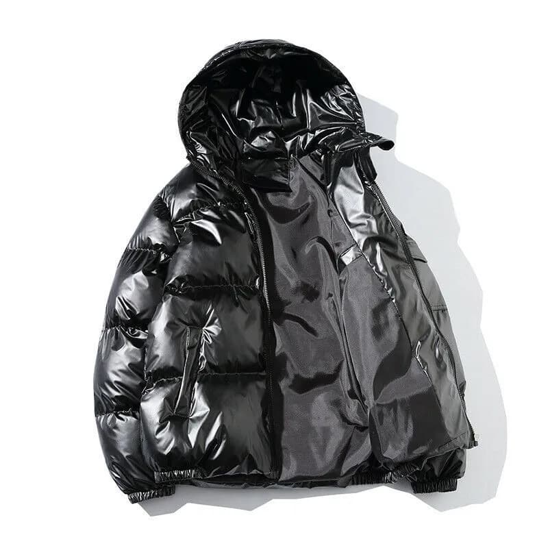 Men's black puffer jacket style